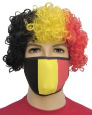 Mondmasker + Pruik Belgische kleuren