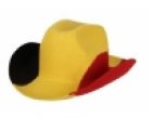 Tricolor Cowboyhoed zwart-geel-rood Tricolor Cowboyhoed zwart-geel-rood