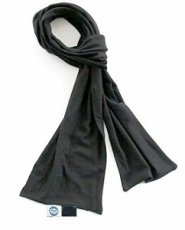 Cut resistant scarf-KC 150x20 cm. Snijwerende zwarte sjaal van 20x150 cm Aramide-Cutyarn-Aramide 150x20 cm.(2017)