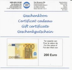 Geschenkbon 200 Euro VBR-B Geschenkbon 200 Euro VBR-Belgium