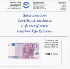 Geschenkbon 500 Euro VBR-B Geschenkbon 500 Euro VBR-Belgium