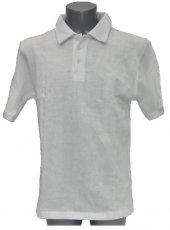 Snijwerende witte polo shirt korte mouwen maat Large