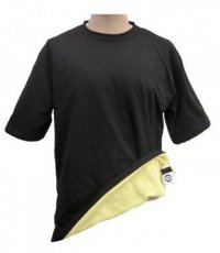 Camiseta preta de algodão amarelo com reforço de aramida tamanho Large